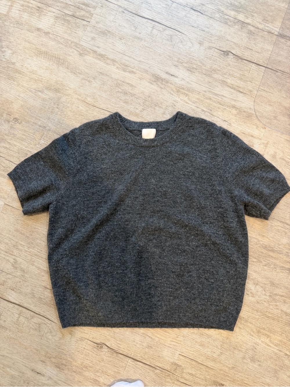 H&M Charcoal Short-Sleeve Crewneck Sweater